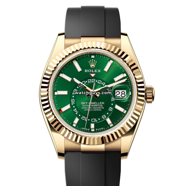 Rolex Sky-Dweller 336238 42mm Green Dial - 100% Authentic – WatchGuys