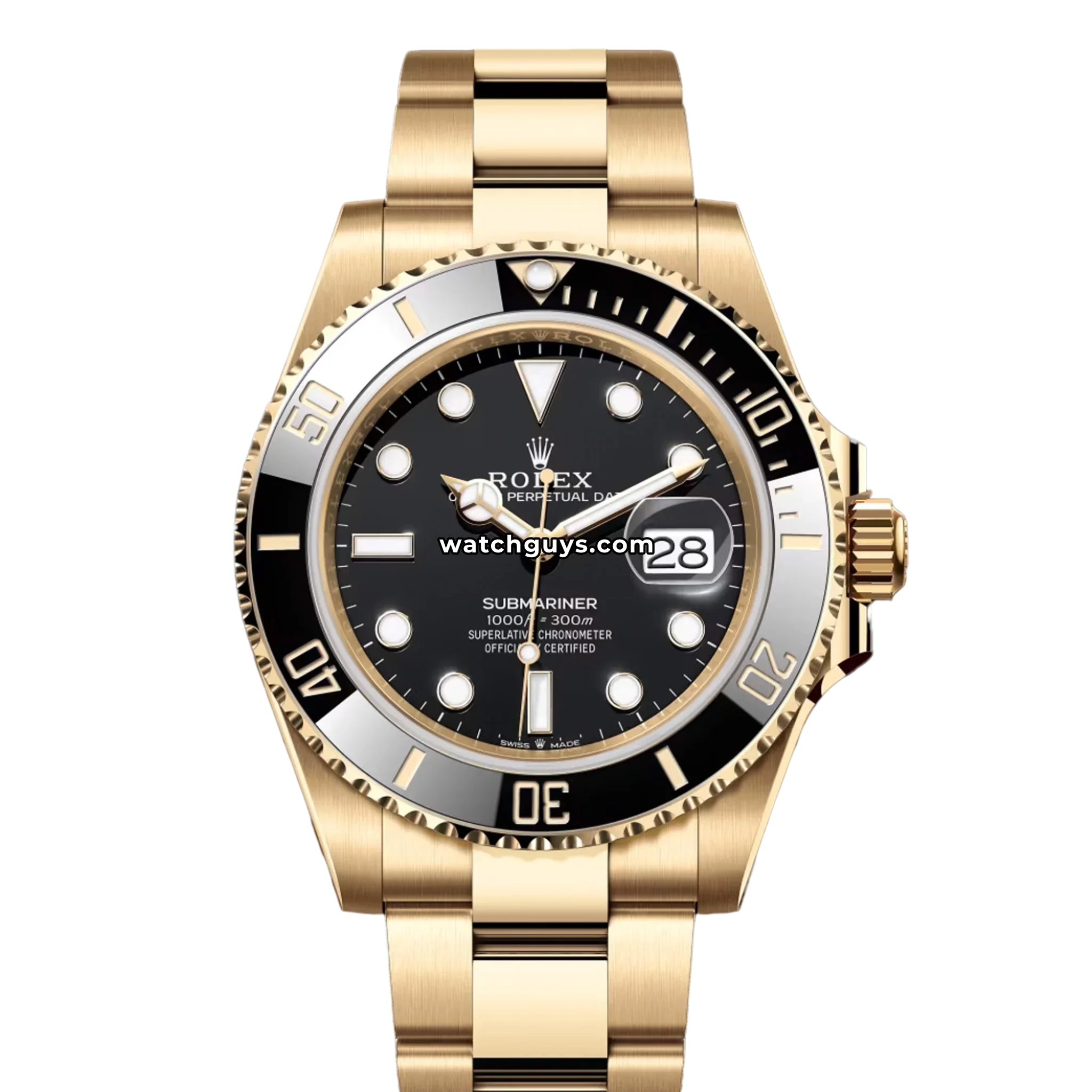 Rolex Submariner Date reference 126618LN in 18k yellow gold with black dial and black ceramic bezel product photo from WatchGuys