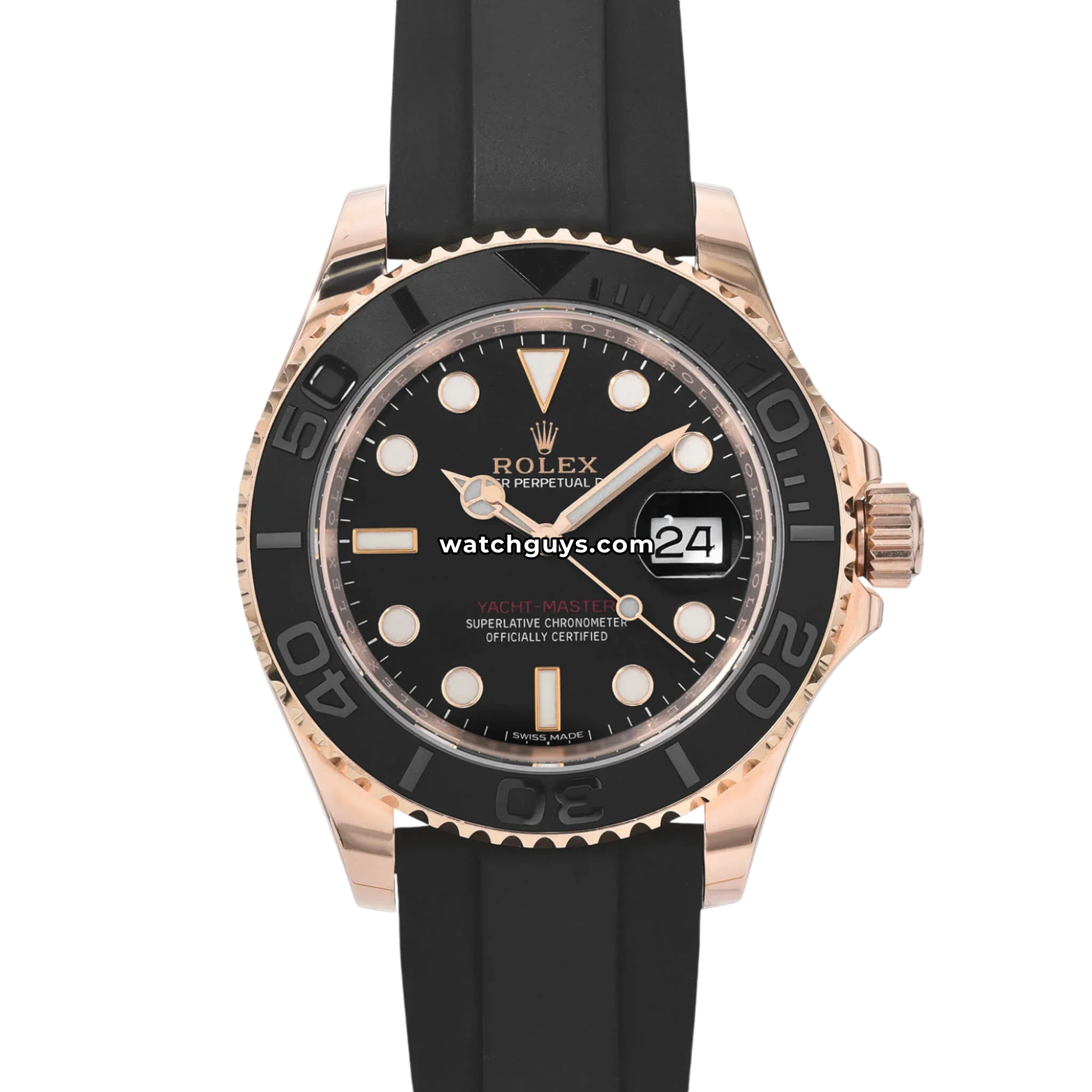 Rolex Yacht-Master 116655 Oysterflex 40mm Rose Gold – WatchGuys