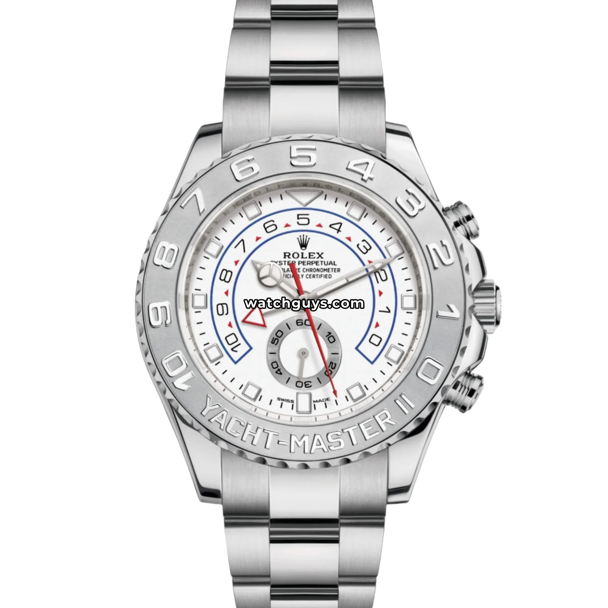 Rolex Yacht-Master II reference 116689 in white gold with platinum bezel and white dial product photo from WatchGuys