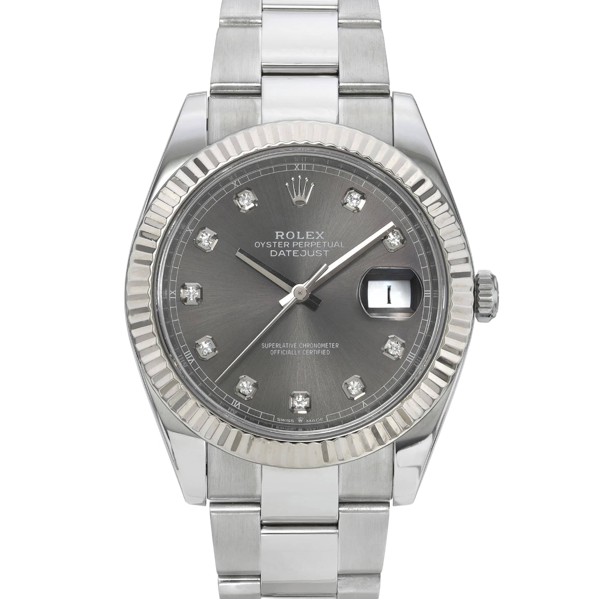 Rolex Datejust 126334 Rhodium Diamond Dial 41mm – WatchGuys