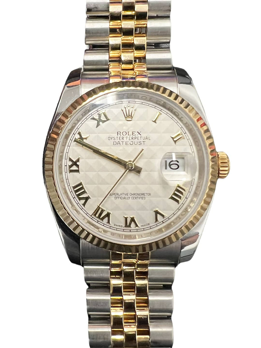 Rolex Datejust 36mm 116233 Ivory Pyramid Dial